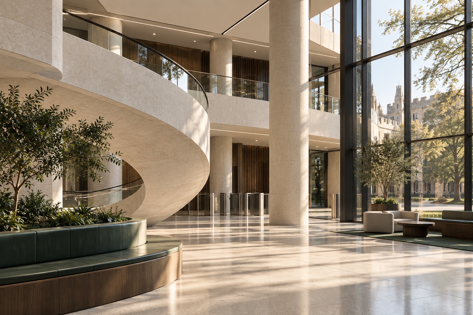 Illustrative architecture and business environment, not the actual client site.